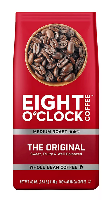 Eight O' Clock Original Arabica Whole Bean Coffee, 40 oz