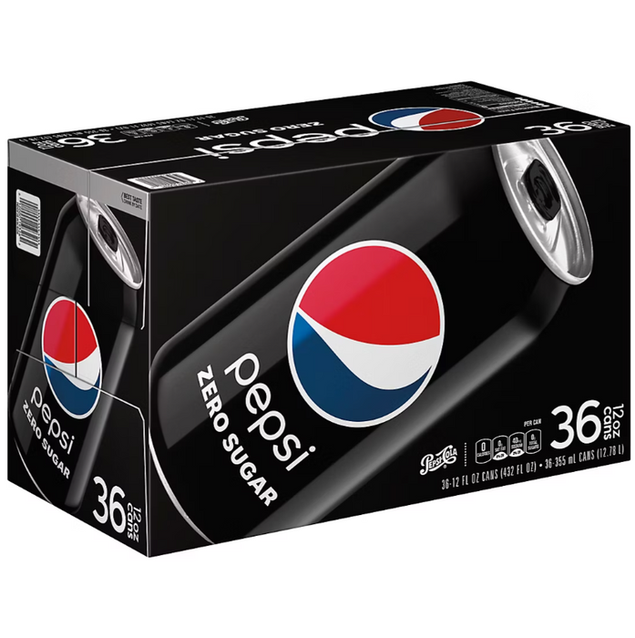Pepsi Zero Sugar Can, 36 X 12 OZ