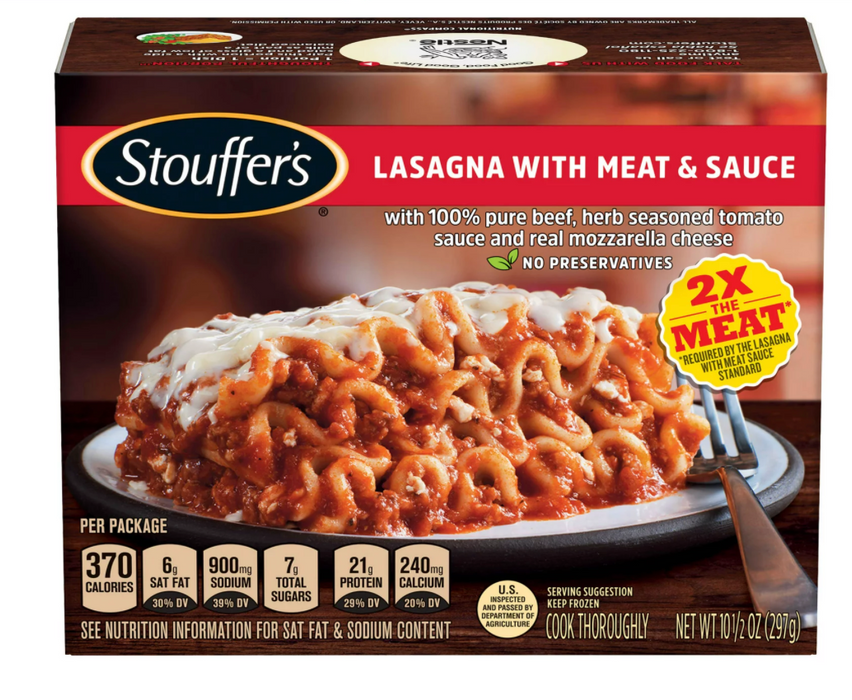 Stouffer's Meat & Sauce Lasagna Frozen Meal , 10.5 oz