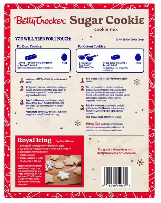 Betty Crocker Sugar Cookie Mix , 5 x 17.5 oz