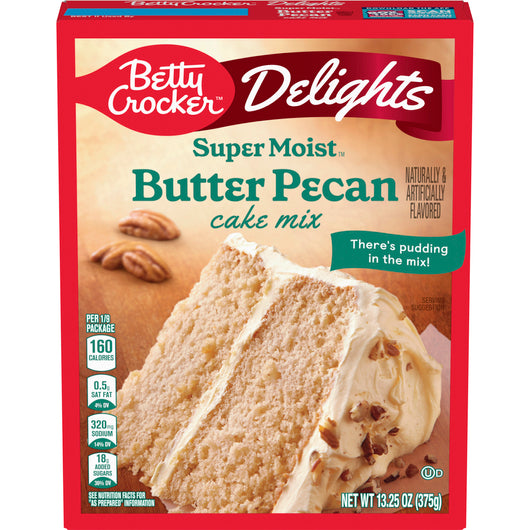 Betty Crocker Delights Super Moist Butter Pecan Cake Mix, 13.25 oz