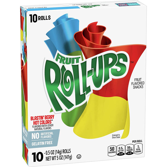 General Mills Fruit Roll-Ups, Blastin' Berry Hot Colors , 10 ct