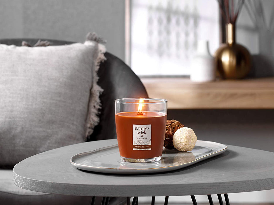 Nature's Wick Amber Patchouli Scented Candle , 10 oz