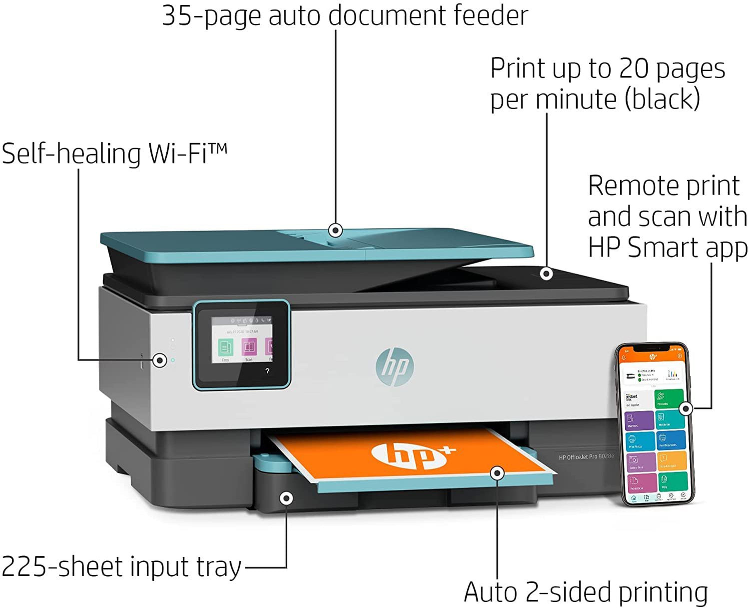 HP OfficeJet Pro 8028e All in One Wireless Color Inkjet Printer Print Hp officejet pro 8028e all in one wireless color inkjet printer print