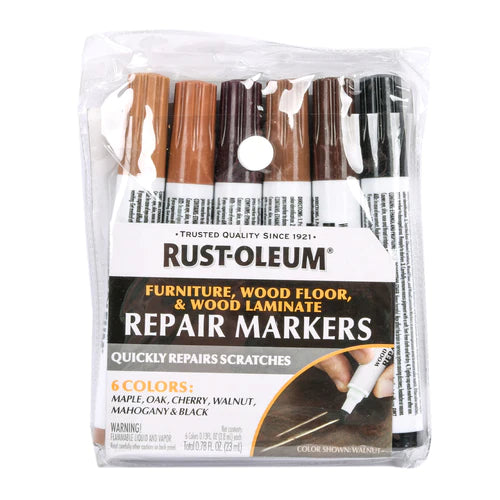 RustOleum Wood Repair Markers Assorted Colors, 6 Pack, 6 ct —