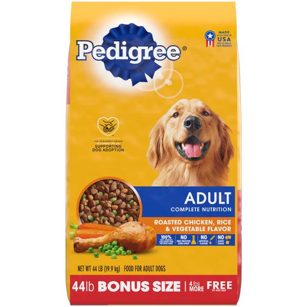 Pedigree Complete Nutrition Adult Dog Food, Roasted Chicken, Rice & Vegetable Flavor, 44 lbs