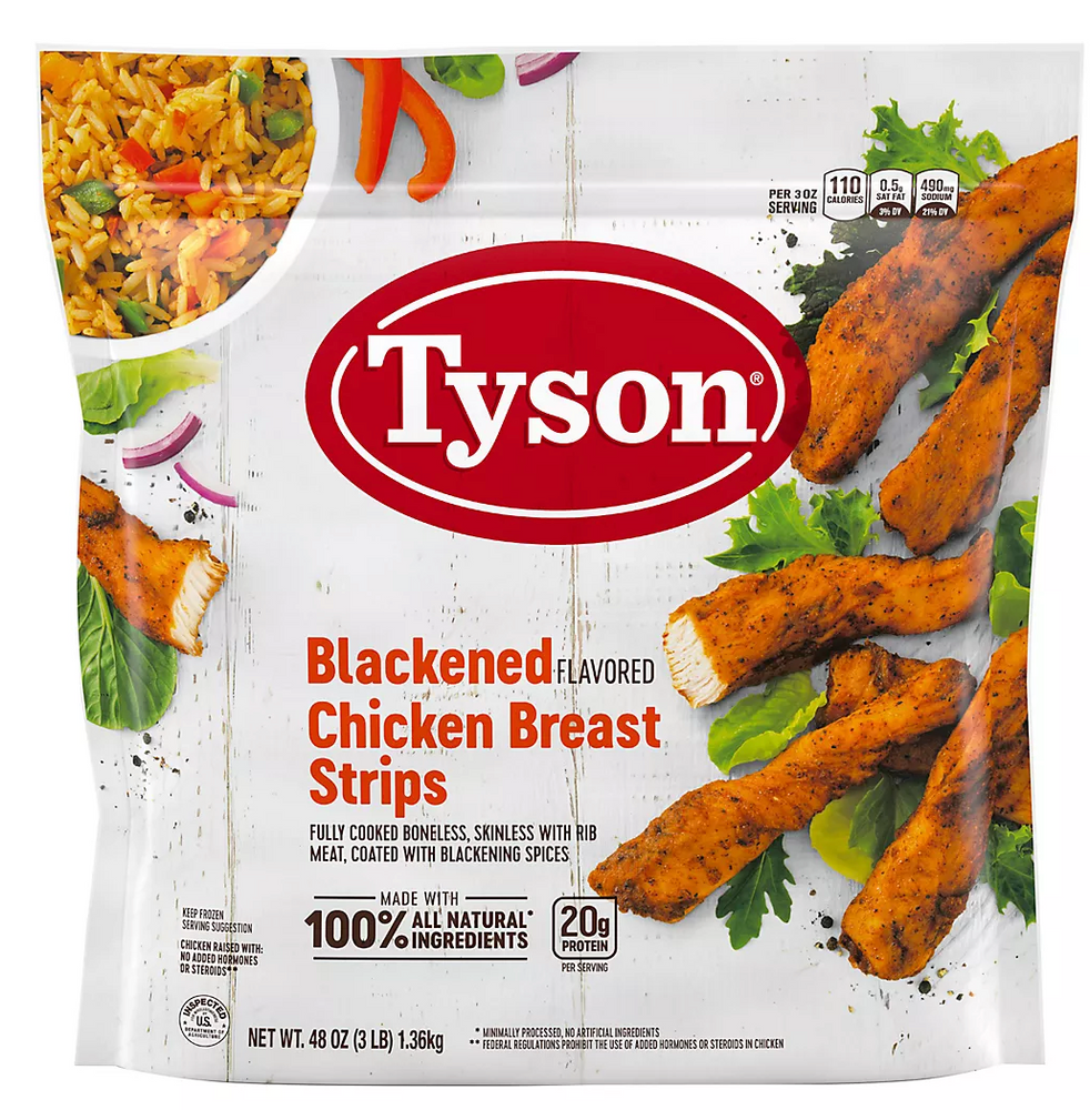 Tyson Blackened Chicken Breast Strips, 48 oz