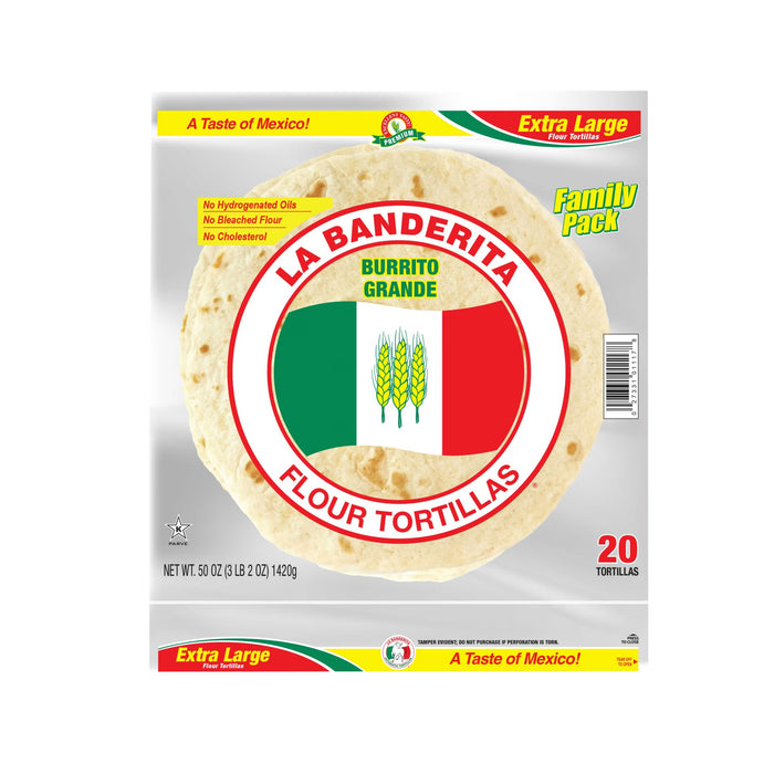 La Banderita Burrito Grande Flour Tortillas Family Pack, 20 ct