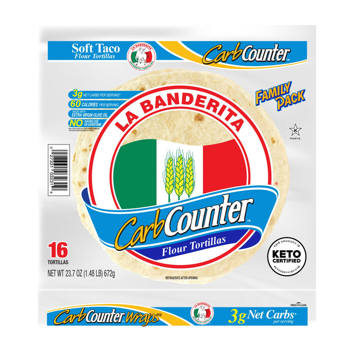 La Banderita Carb Counter Flour Tortillas Family Pack, 16 ct