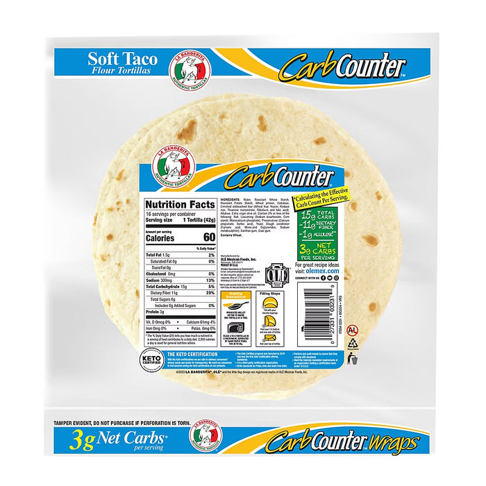 La Banderita Carb Counter Flour Tortillas Family Pack, 16 ct