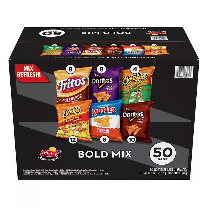 Frito-Lay Bold Mix Variety Pack, 50 ct