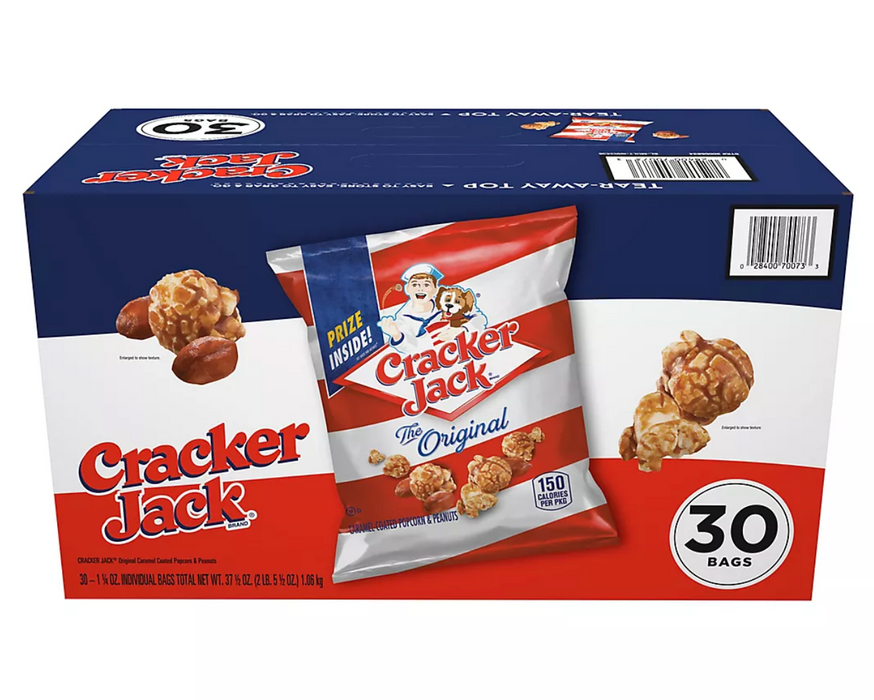 Cracker Jack Original Caramel Coated Popcorn & Peanuts Snacks, 30-Pack , 30 x 1.25 oz