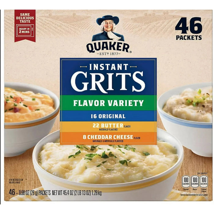 Quaker Instant Grits Flavor Variety Pack, 46 x 0.98 oz