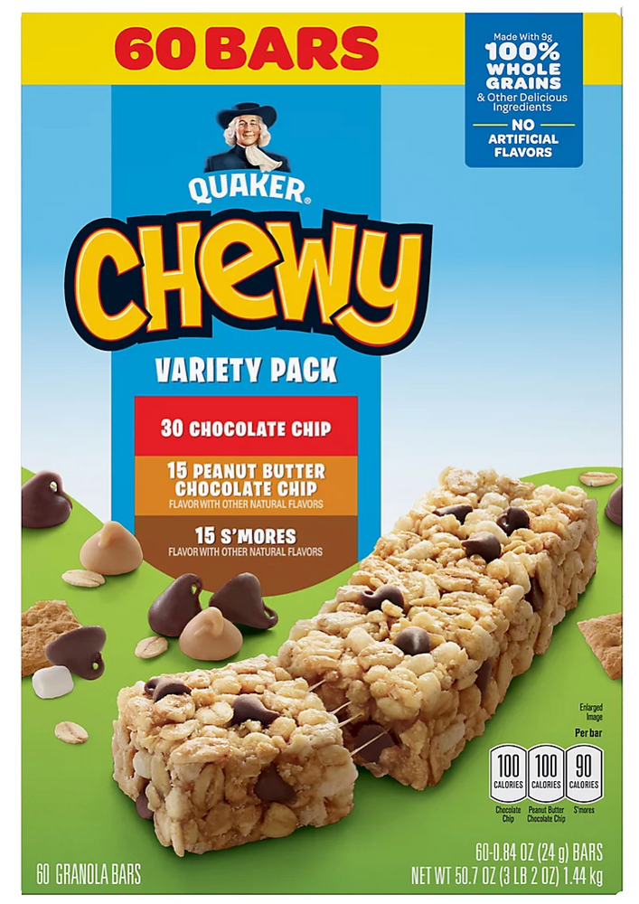 Quaker Chewy Granola Bars, Variety Pack , 60 ct — Goisco.com