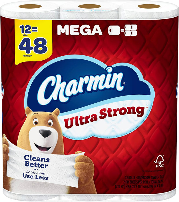 Charmin Ultra Strong Toilet Paper 12 Mega Rolls, 242 Sheets, 12 ct