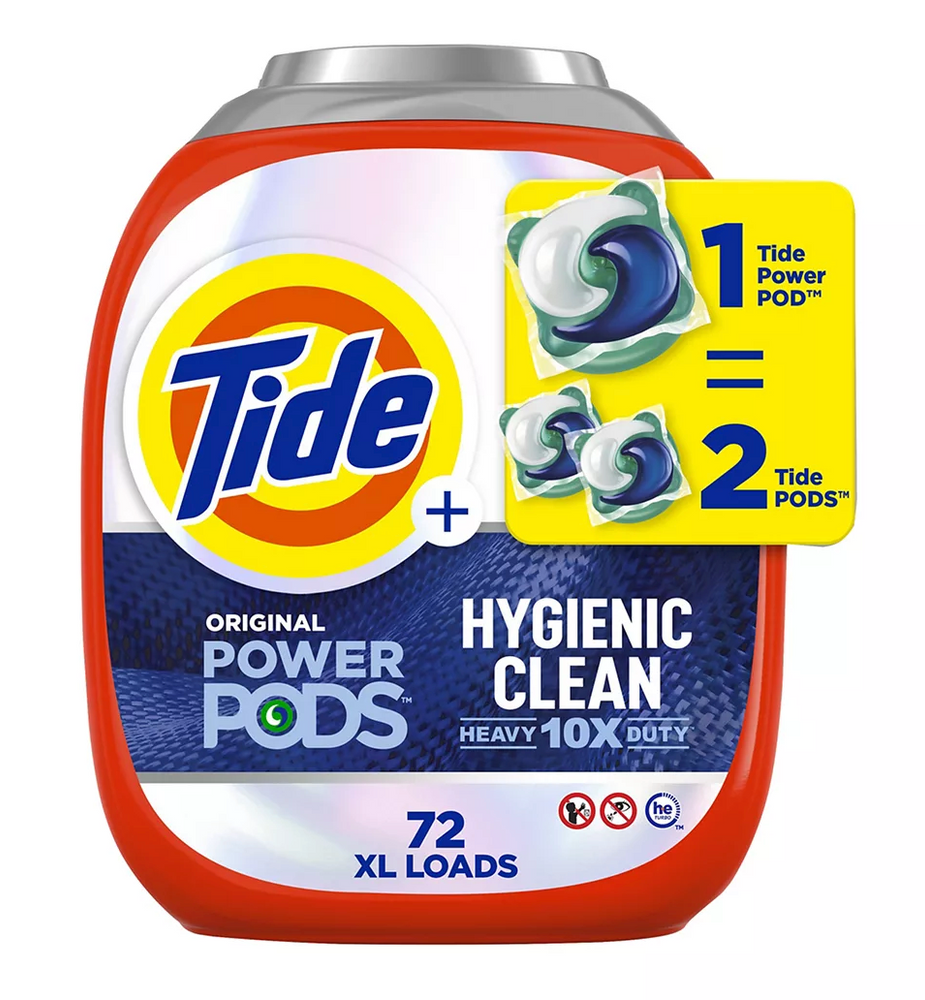 Tide PODS Hygienic Clean Heavy Duty Laundry Detergent Pacs, Original Scent , 72 ct