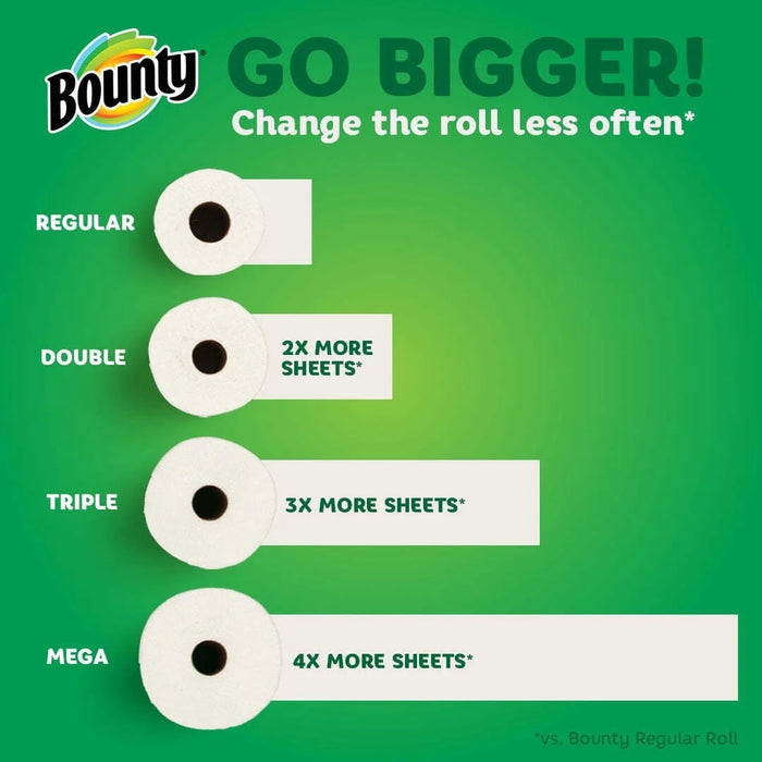 Bounty Select-a-Size Paper Towels, 12 Double Rolls, White, 12 ct