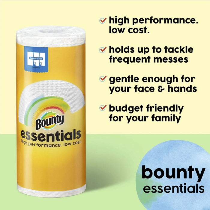 Bounty Paper Towels, Select-a-Size, Essentials 6 Double Rolls, White, 6 ct