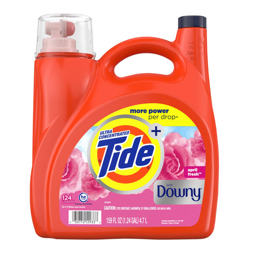 Tide Plus A Touch of Downy Liquid Laundry Detergent, HE Compatible, 124 loads, 159 oz