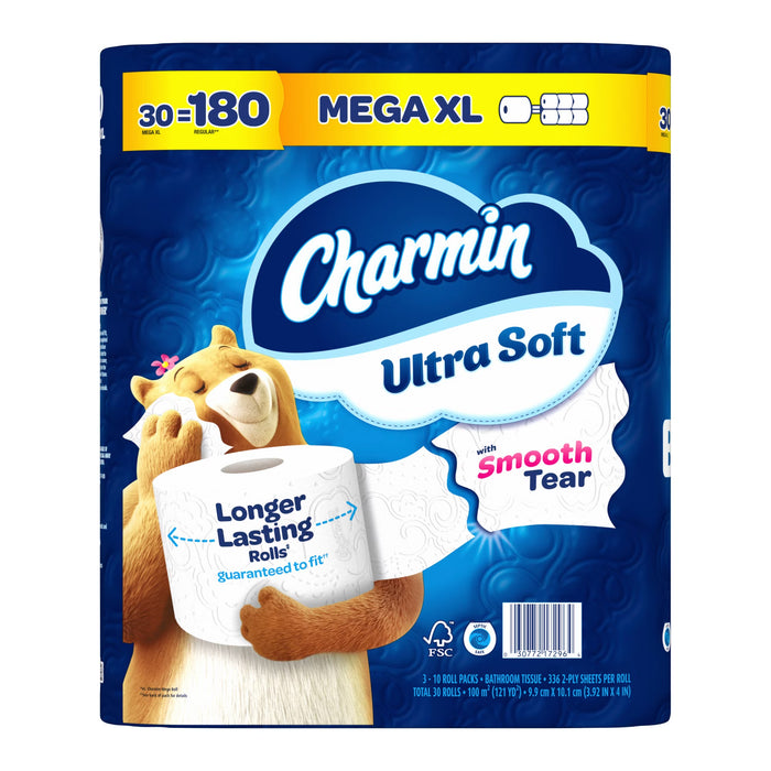 Charmin Ultra Soft Mega XL Toilet Paper, 330 Sheets , 30 ct