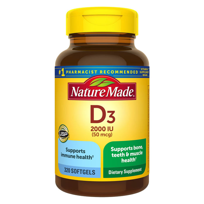 Nature Made Vitamin D3 2000 IU (50mcg) Softgels, 320 ct