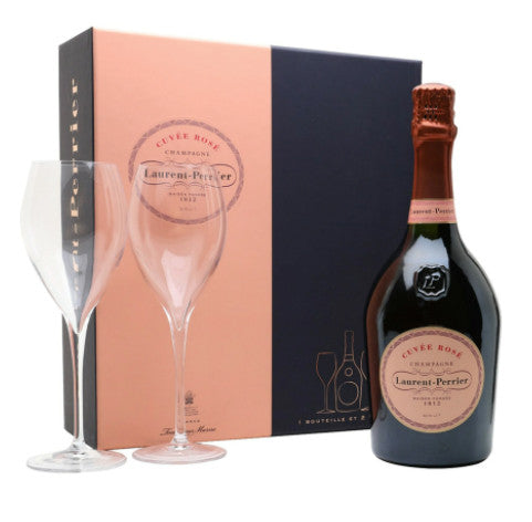 Laurent Perrier Cuvee Rose & Glasses Set , 750 ml
