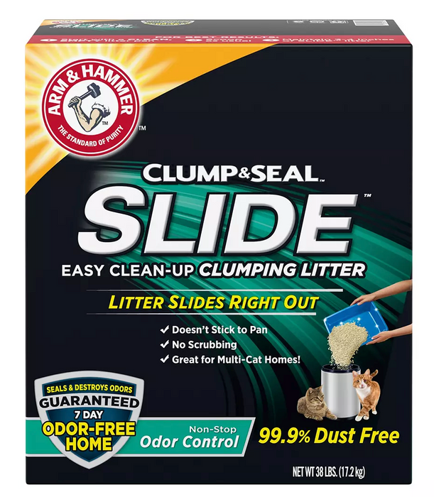 Arm & Hammer Clump & Seal Slide Cat Litter , 38 lbs