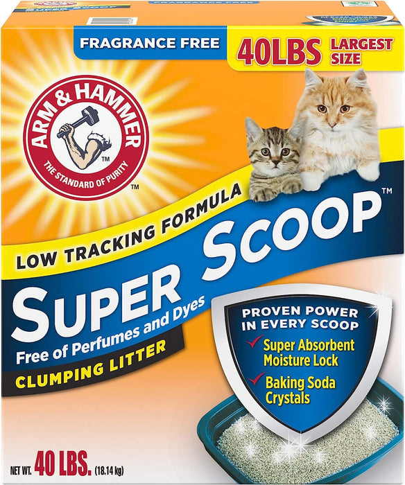 A&H Super Scoop Clumping Cat Litter, Fragrance Free, 40 lbs