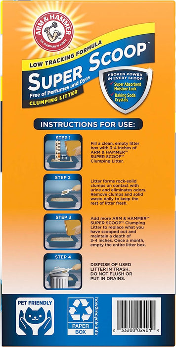 A&H Super Scoop Clumping Cat Litter, Fragrance Free, 40 lbs