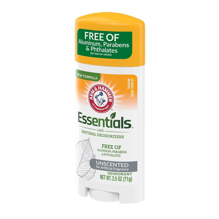 Arm & Hammer, Essentials with Natural Deodorizers, Deodorant, Unscented, 2.5 oz