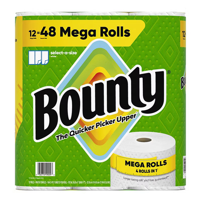 Bounty 48 Mega Roll, 12 X 164 CT