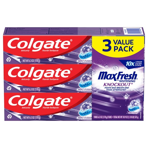 Colgate Max Fresh Knockout Toothpaste, 3-Pack , 3 x 6.3 oz