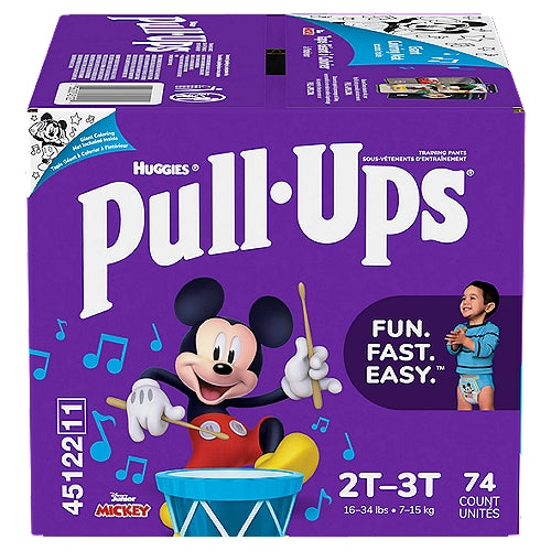 Huggies Pull-Ups Boys' Potty Training Pants, 2T-3T (16-34 lbs), 74 ct