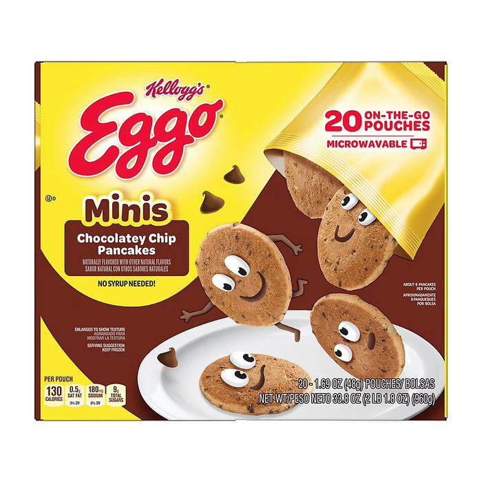 Eggo Minis Frozen Pancake Bites Chocolatey Chip, 20 ct