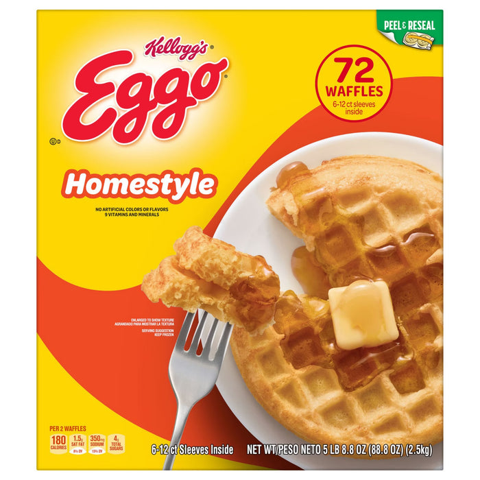 Eggo Homestyle Waffles Family Pack, 72 ct