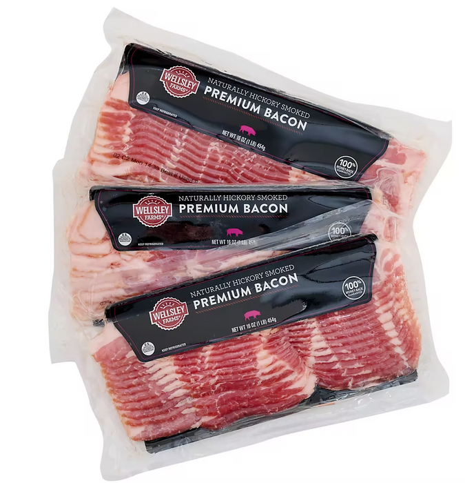 Wellsley Farms Bacon, 3-Pack , 3 x 1 lbs