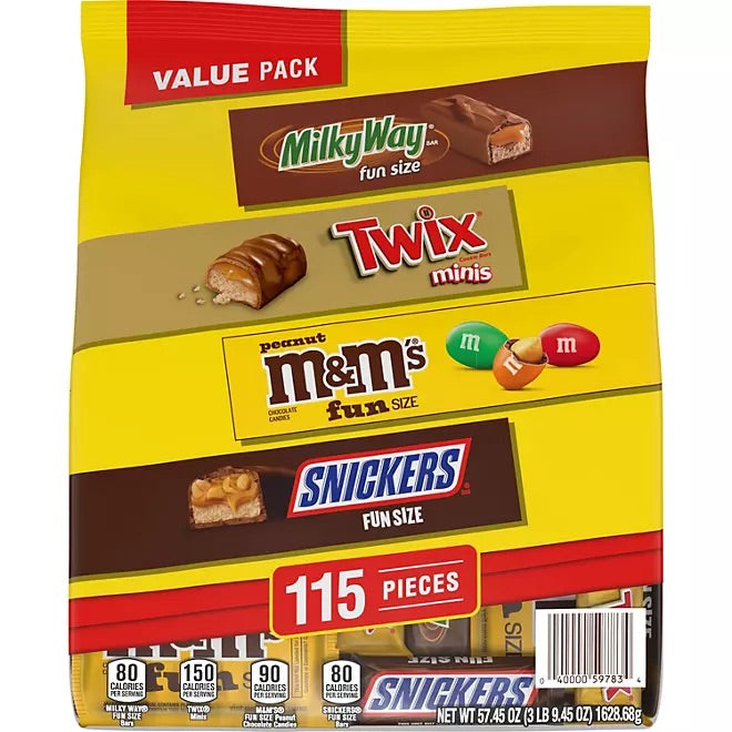 Mars Milk Chocolate Variety Pack Candy, 115 ct