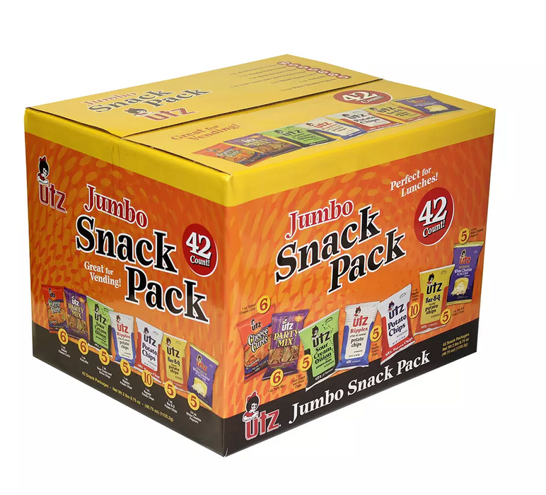 UTZ Jumbo Snack Pack, Variety Pack , 42 ct