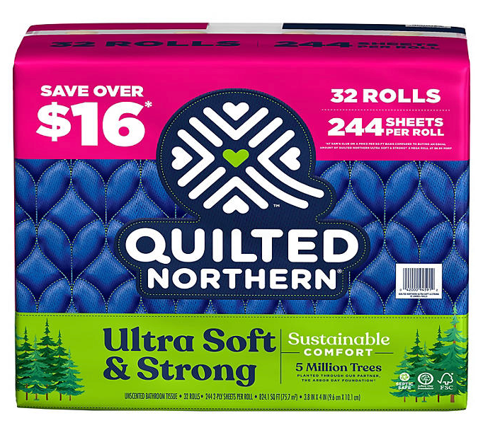 Quilted Northern Bathroom Tissues, 244 Sheets, 2-Ply , 32 ct