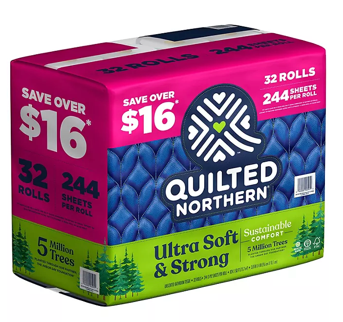 Quilted Northern Bathroom Tissues, 244 Sheets, 2-Ply , 32 ct