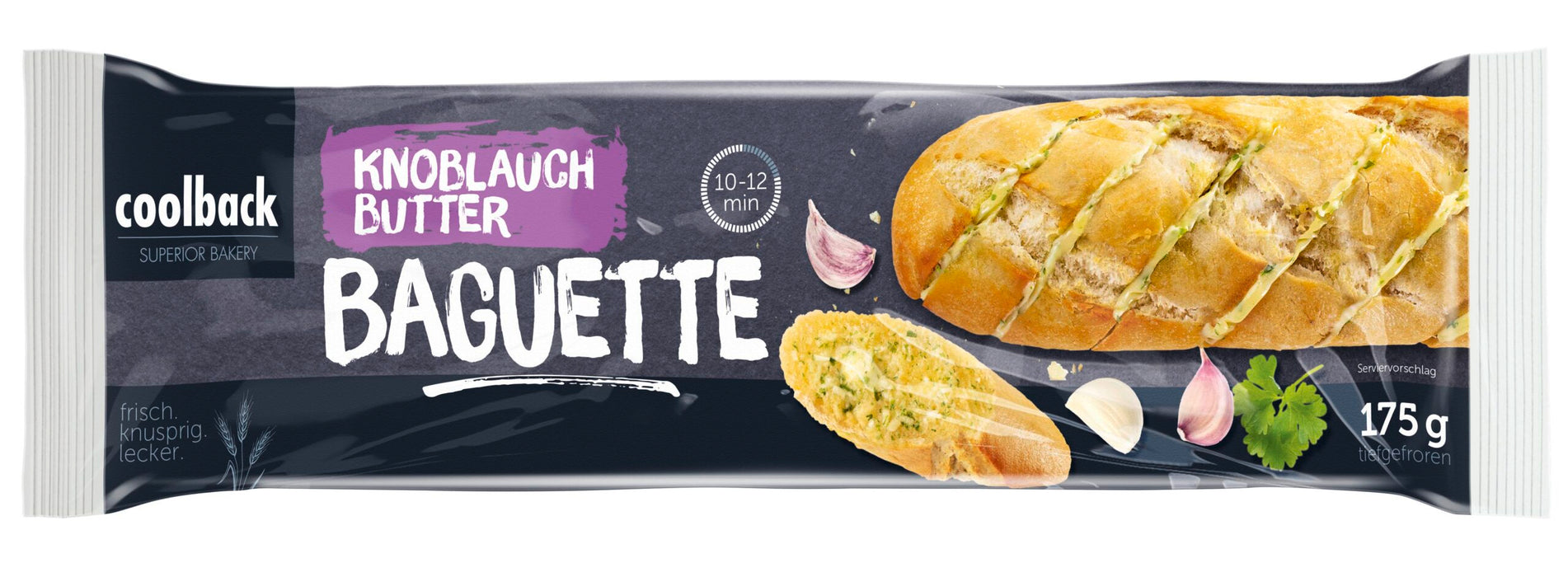 Coolback Frozen Garlic & Butter Baguette , 175 gr