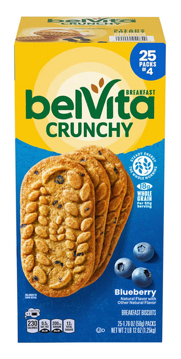 Belvita Breakfast Blueberry Biscuits, 25 ct