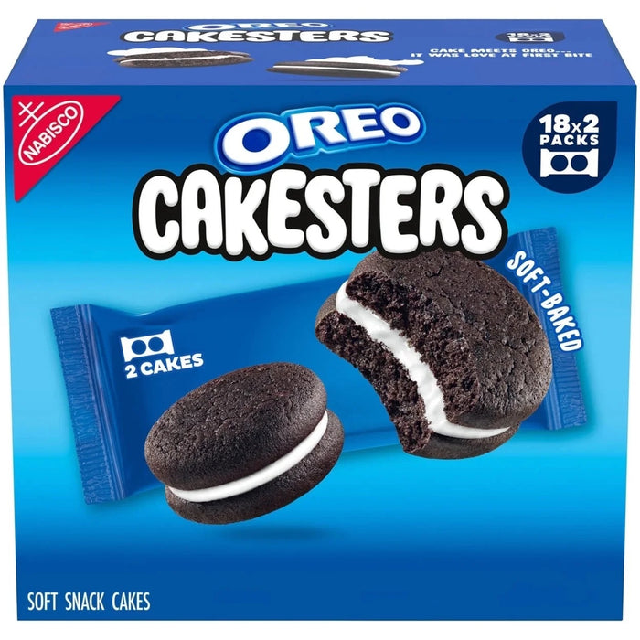 OREO Cakesters Soft Snack Cakes, Snack Packs, 18-pack, 18 x 2.02 oz