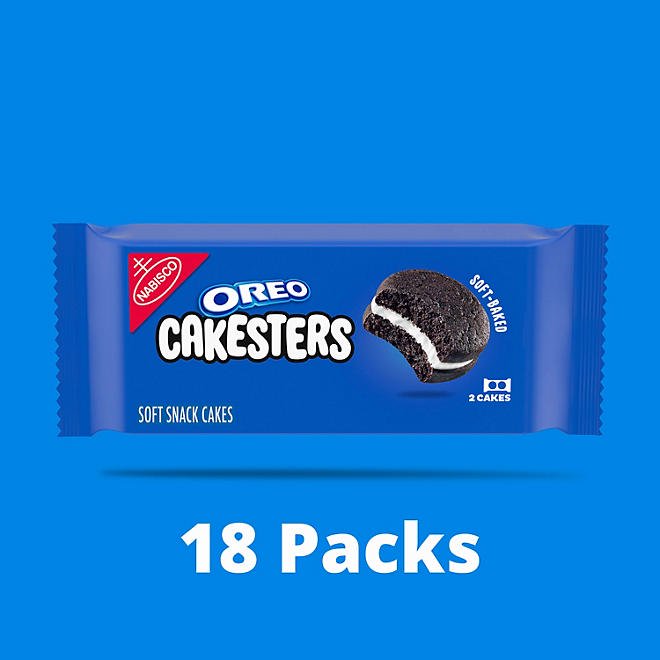 OREO Cakesters Soft Snack Cakes, Snack Packs, 18-pack, 18 x 2.02 oz