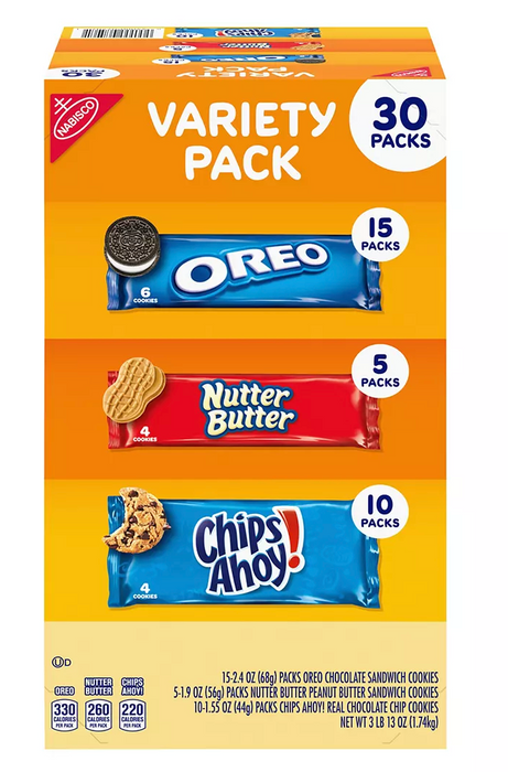 Nabisco Cookies Variety Pack, 30-Pack , 30 ct