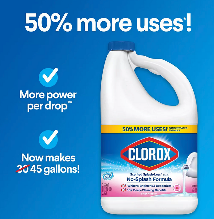 Clorox No-Splash Scented Bleach Formula, 3-Pack , 3 x 117 oz