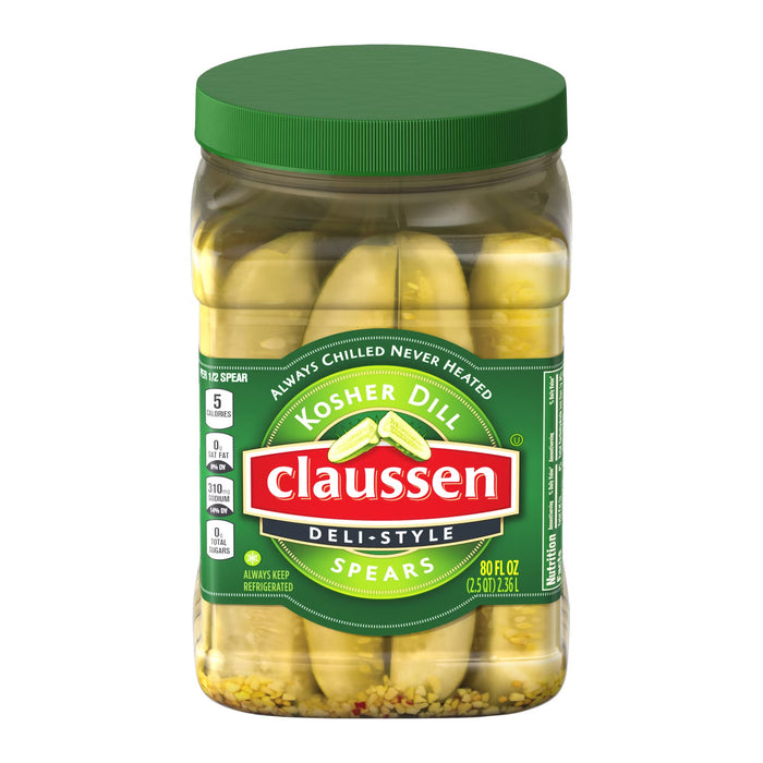 Claussen Kosher Dill Pickle Spears, 80 oz