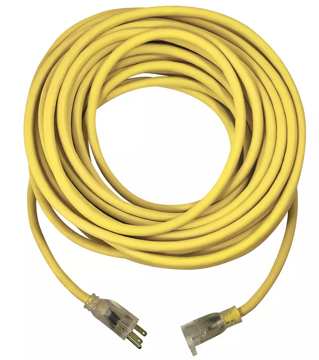 USW 12/3 50-Ft. Yellow Lighted Extension Cord , 50 ft