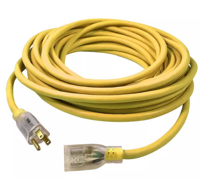 USW 12/3 50-Ft. Yellow Lighted Extension Cord , 50 ft