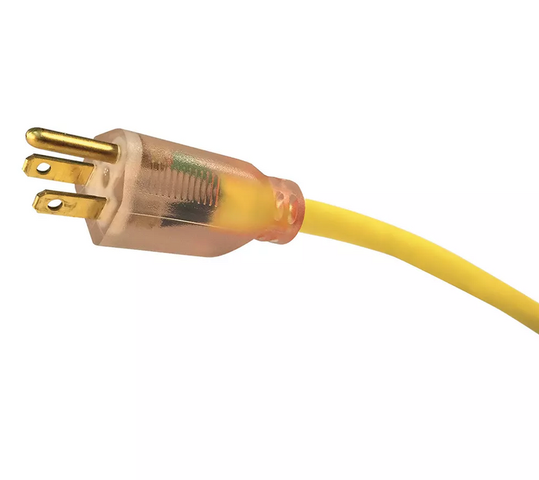 USW 12/3 50-Ft. Yellow Lighted Extension Cord , 50 ft